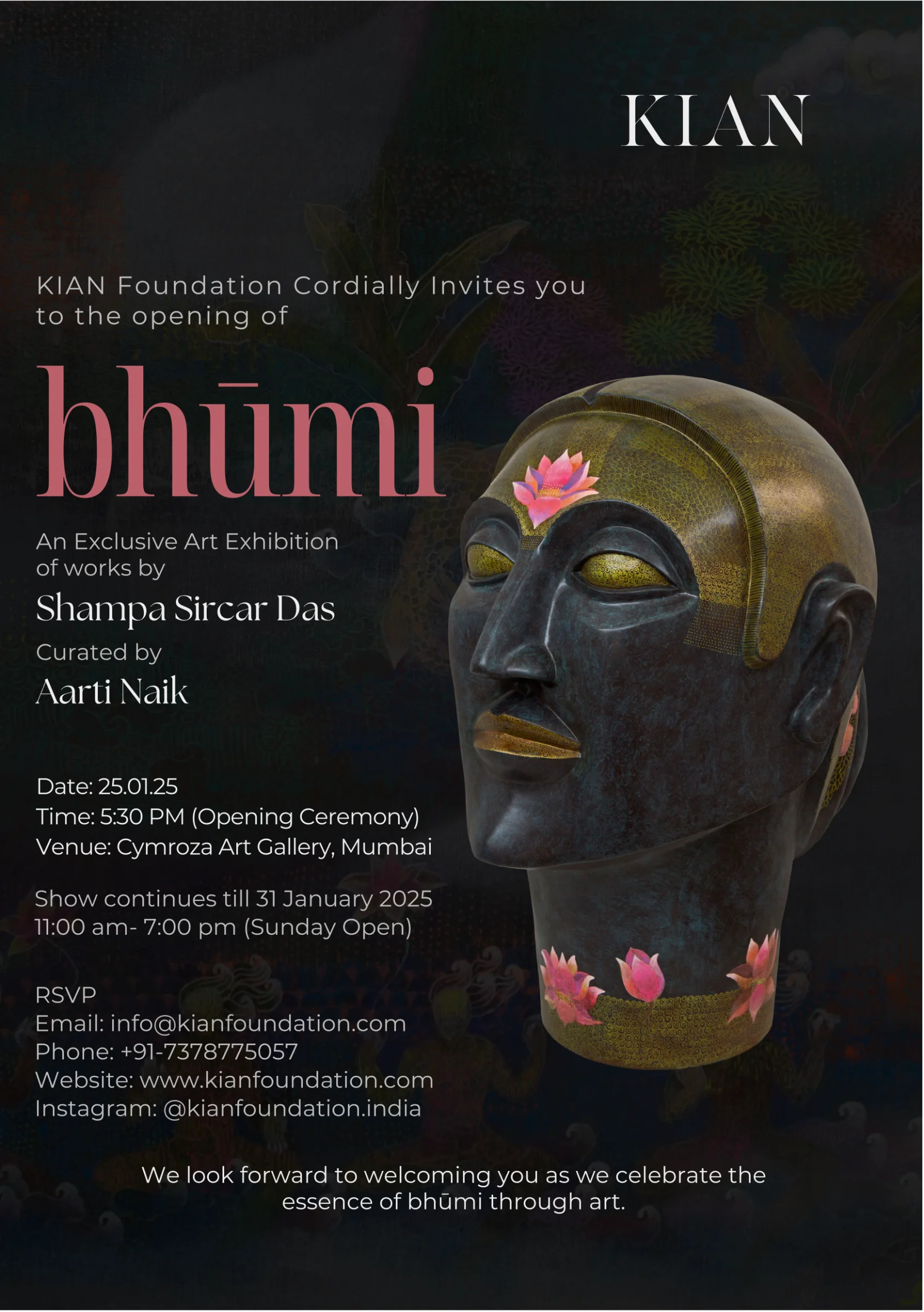 Bhūmi exhibition invitation card